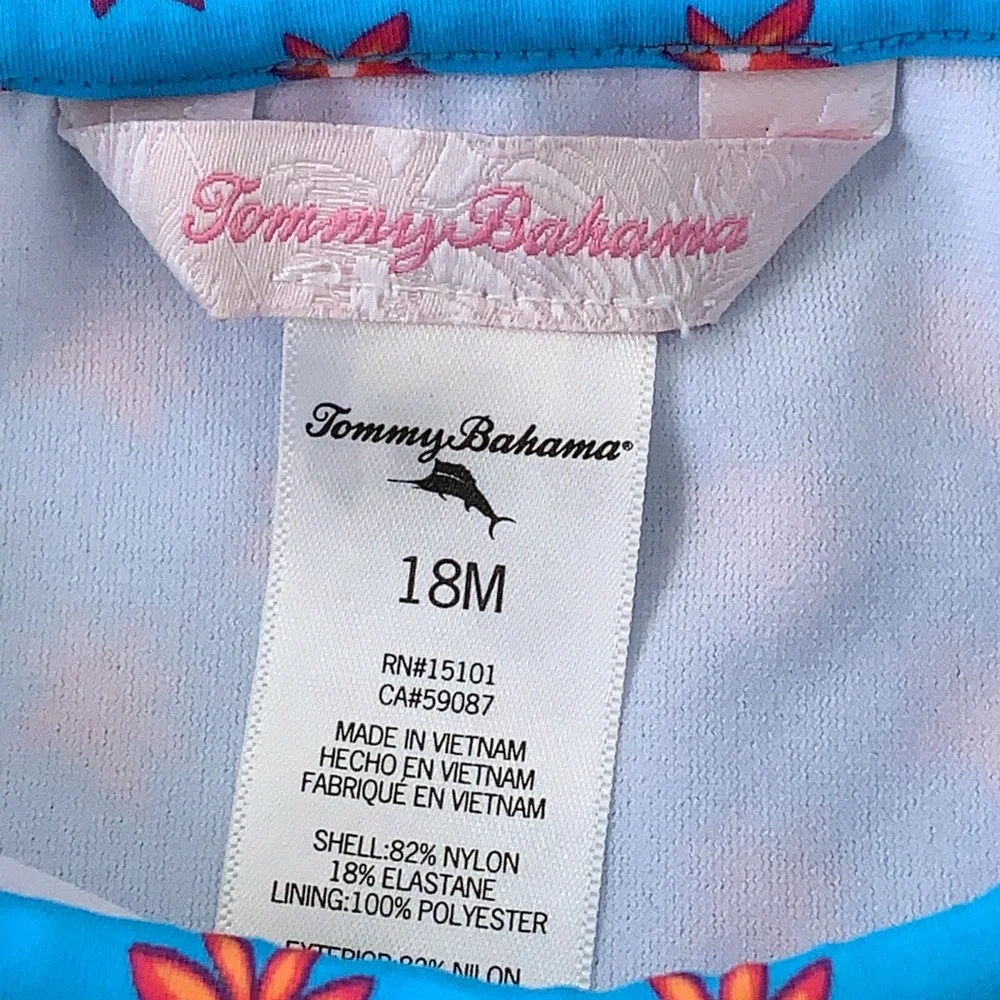 Baby Girls Size 18 Months Carter's‎ Pink Tommy Bahama Blue Print Bikini Bottoms